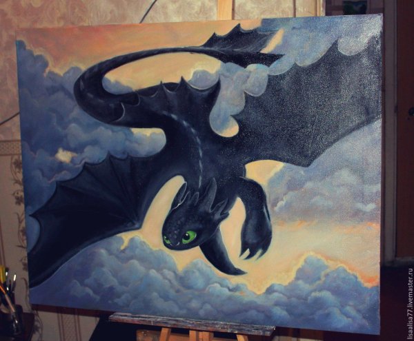 Аэрография ночная фурия