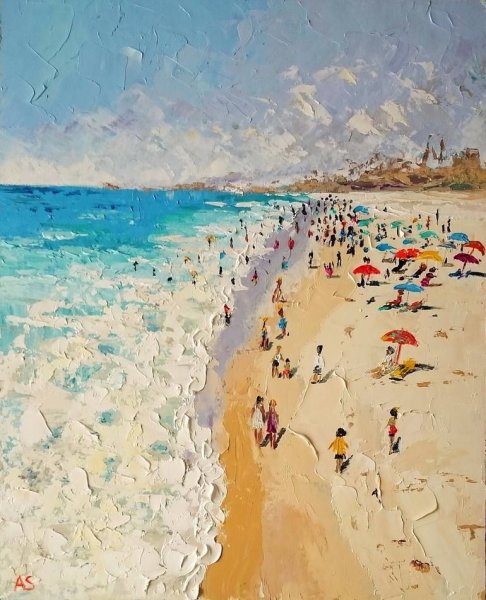 Море пляж живопись