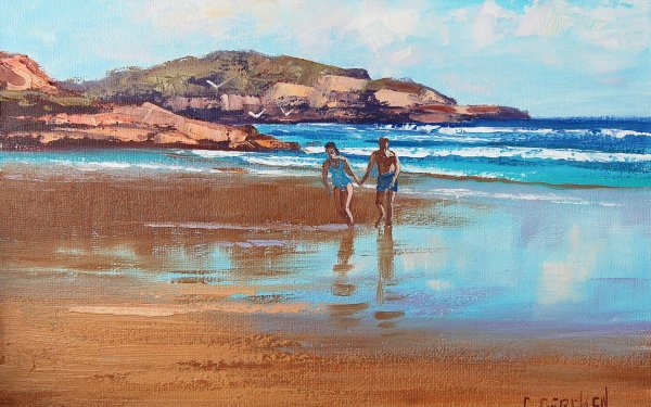 Картина маслом пляж