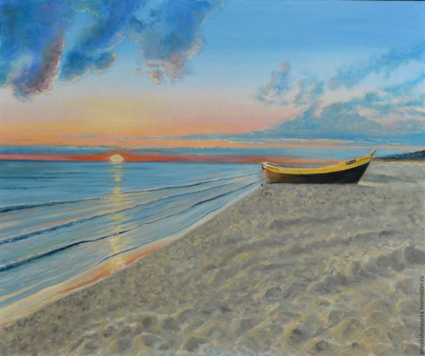 Берег моря маслом