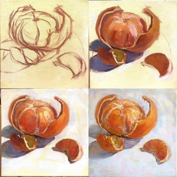 Этапы рисования натюрморта акварелью