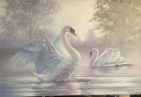 Лебеди маслом