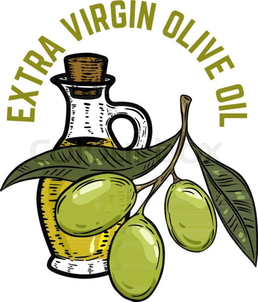 Акварель графины с оливковым маслом