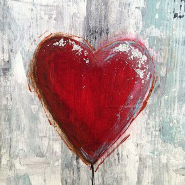 Сердце маслом на холсте