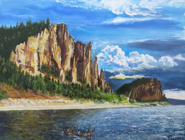 Ленские столбы в Якутии живопись