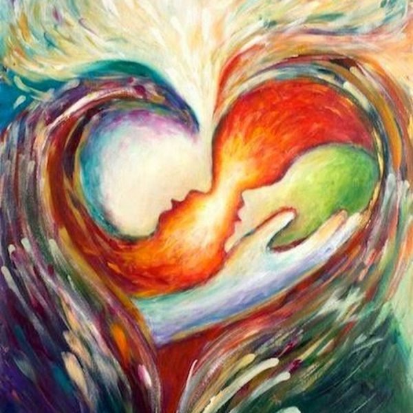 Сердце масляными красками