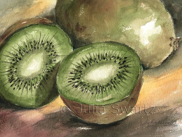 Киви гуашью