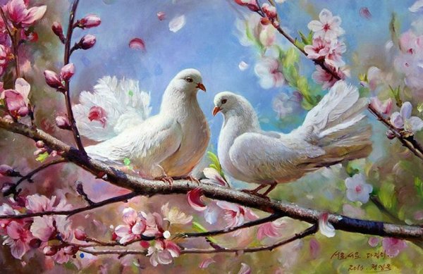Картина голуби