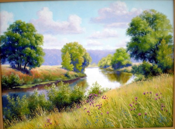 Летний пейзаж акрилом