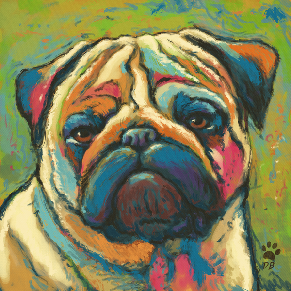 Мопс пастелью