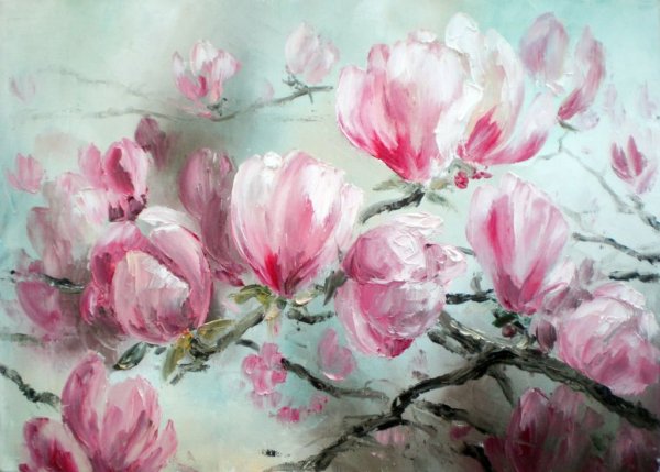 Магнолия мастихином