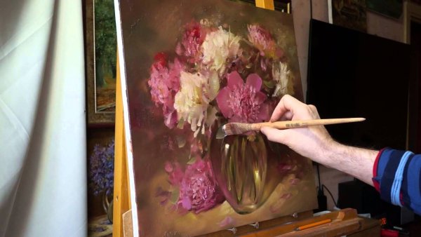 Олег Буйко рисуем пионы мастер классы