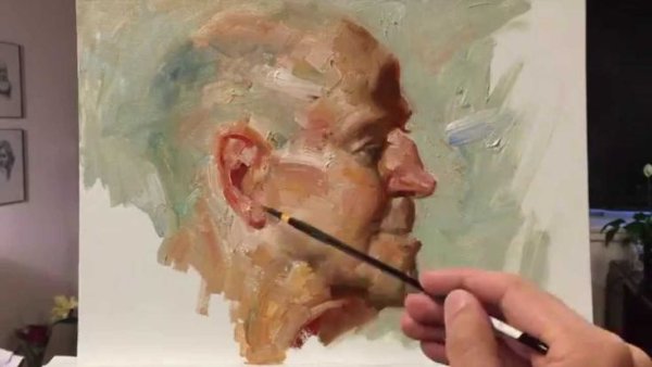 Художник на фоне природы