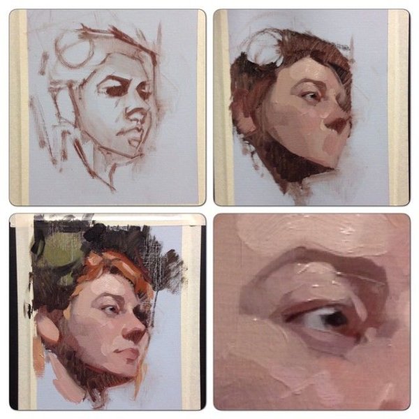 Поэтапный портрет маслом