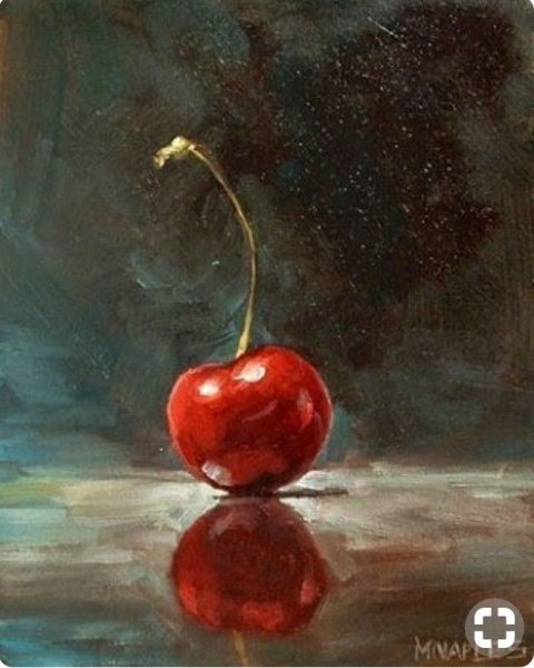 Вишня живопись маслом