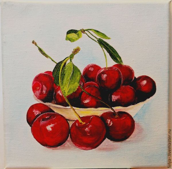 Вишня маслом на холсте
