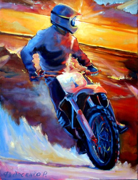 Художник Роман Федосенко картины мотоцикл