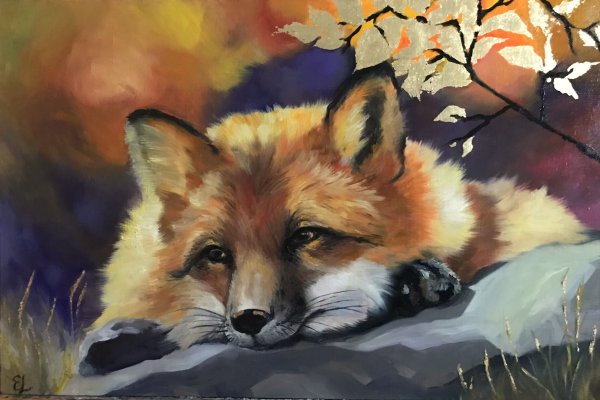 Лисы живопись