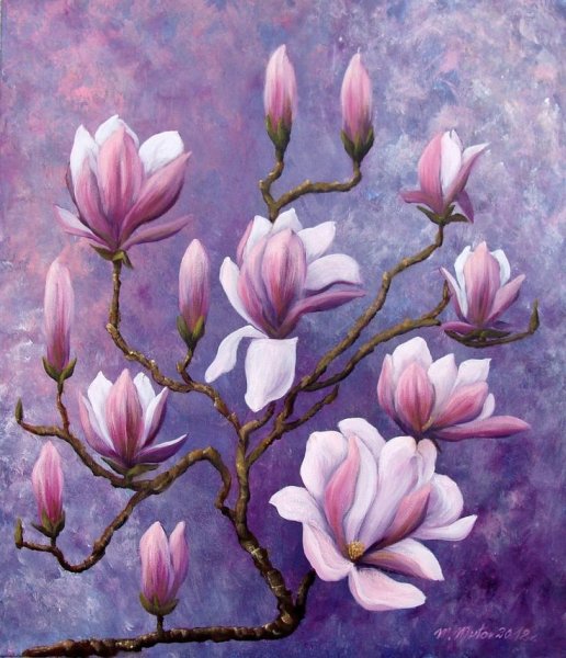 Магнолия Суланжа акрил холст