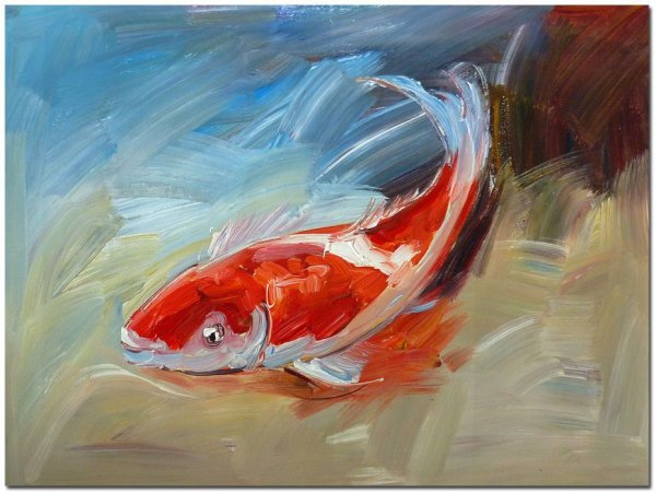 Рыба живопись маслом