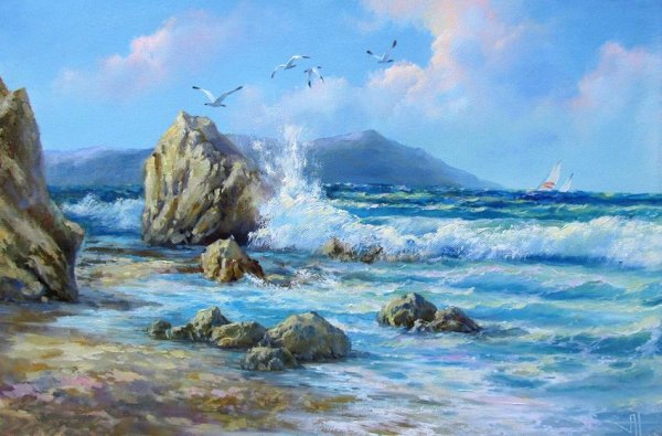 Художник токарь Наталья морские пейзажи