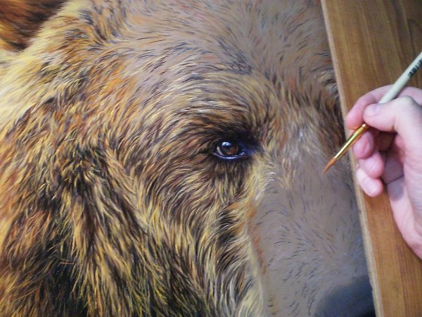 Медведь живопись маслом