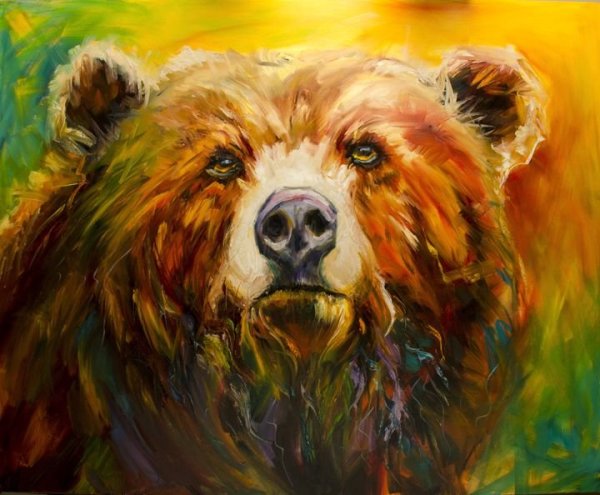 Медведь живопись