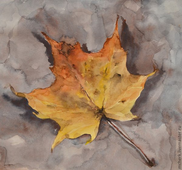 Листья акварель
