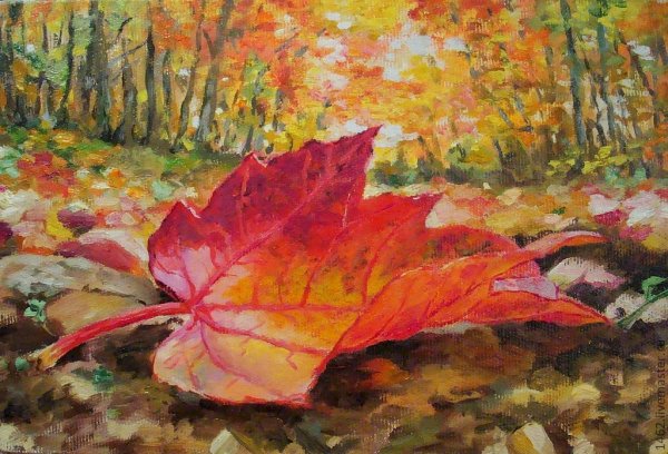 Листья живопись