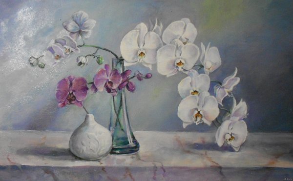 Натюрморт с орхидеями
