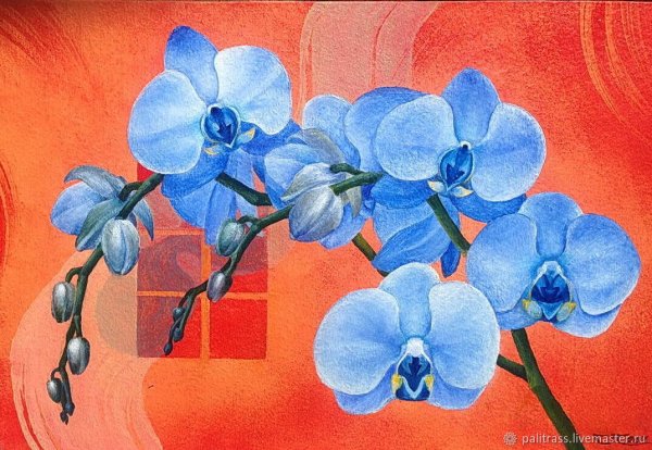 Орхидеи акрилом на холсте