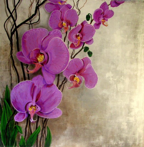 Орхидеи живопись маслом