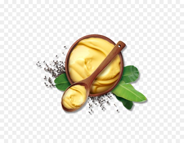 Топленое масло на прозрачном фоне