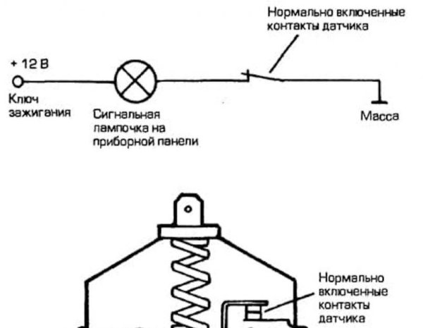 Схема измерительного датчика давления масла