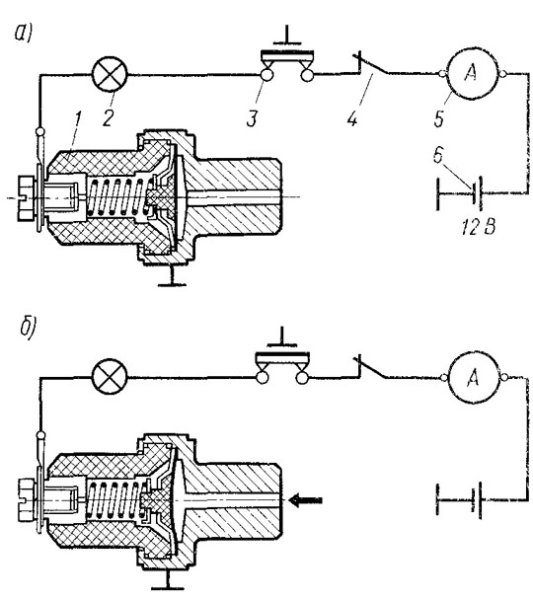 Схема подключения датчика аварийного давления масла