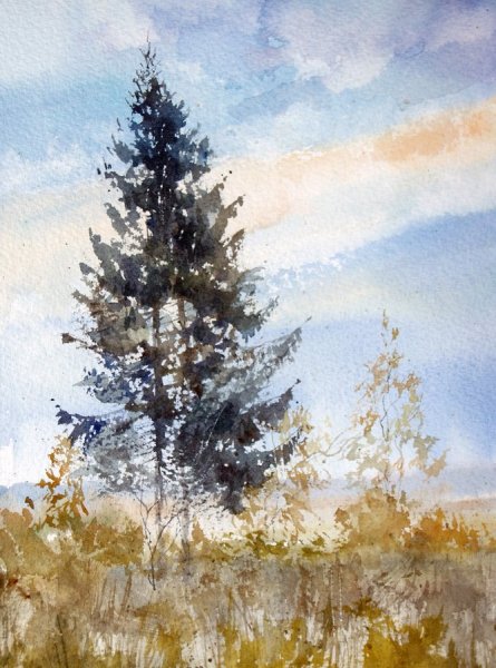 Акварельные этюды зимы. Андрея Яковлева