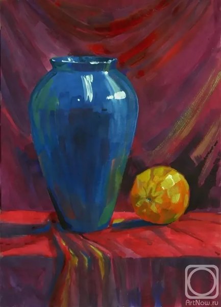 Розы в вазе акварелью