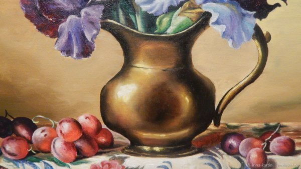 Живопись маслом цветы в вазе