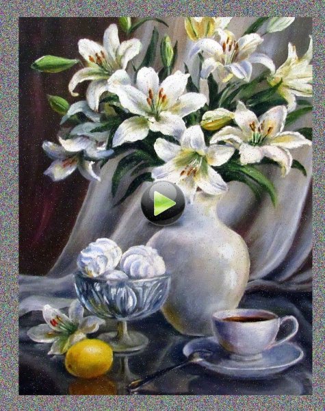 Ваза акварелью коричневая