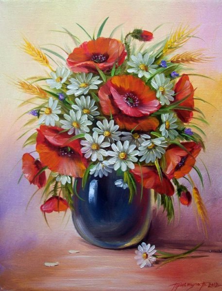 Цветы гуашью