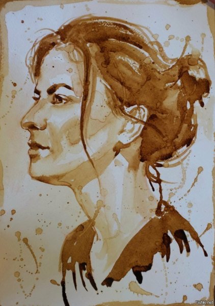 Этюд головы человека в технике гризайль