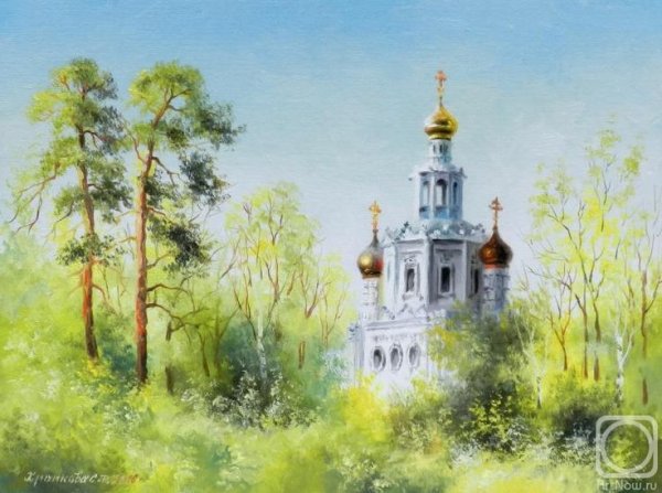 Весенний пейзаж с Церковью