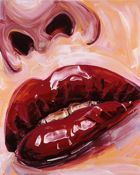 Губы гуашью