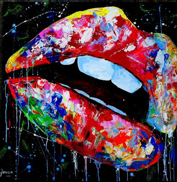 Живопись губы акрилом