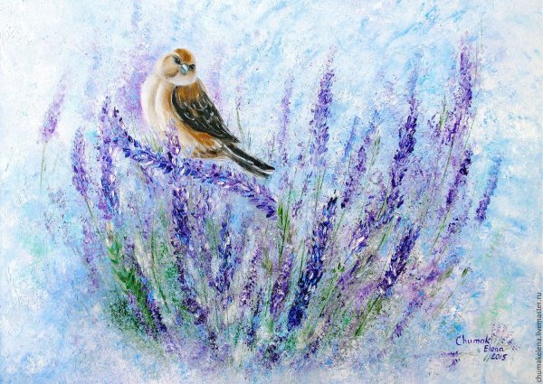 Весенние птицы пастелью