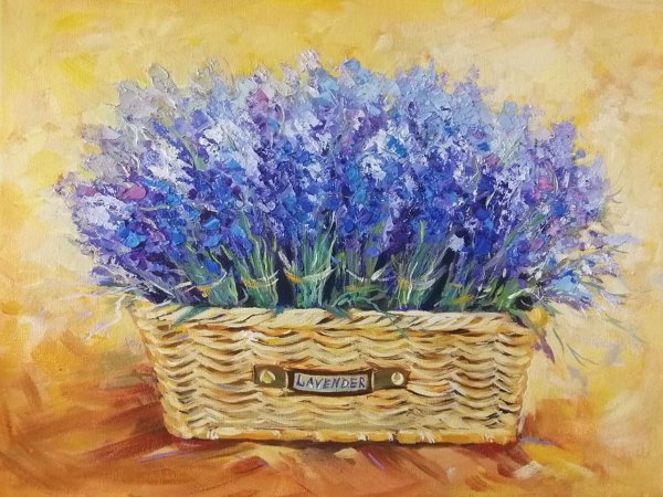 Лаванда акрилом на холсте
