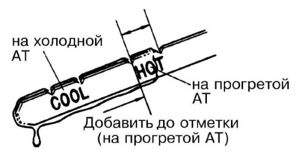 Уровень масла в коробке автомат Тойота Марк 2