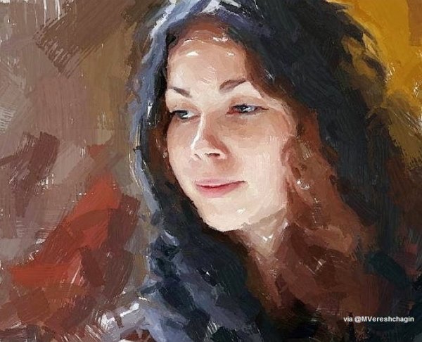 Цифровая живопись портрет масло