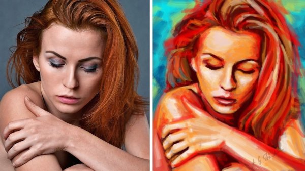 Арт портрет до и после