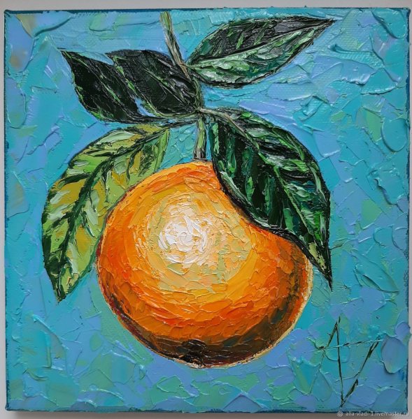 Апельсин живопись маслом